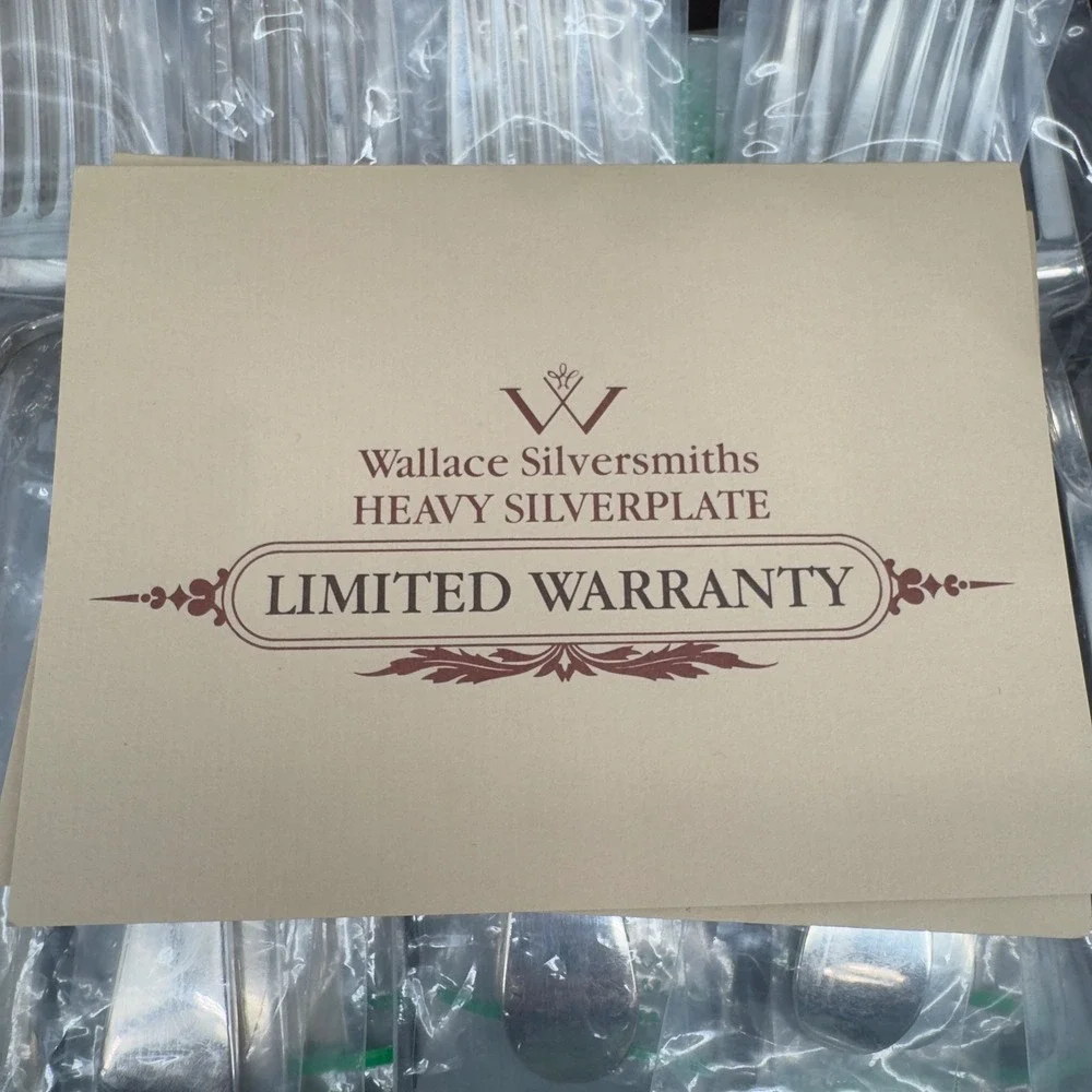 Wallace Silversmiths Heavy Silverplate Flatware Set 49pc with Wood Chest BNIB